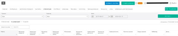 Административная панель