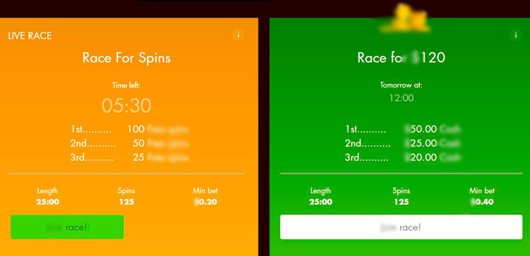 Races – это турниры, проводимые оператором