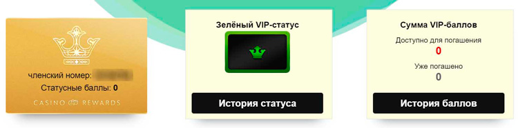 Данные о статусе в программе лояльности