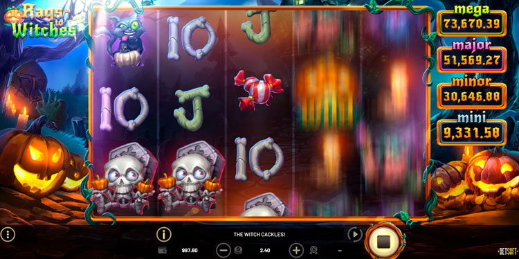 Геймплей слота Rags to Witches