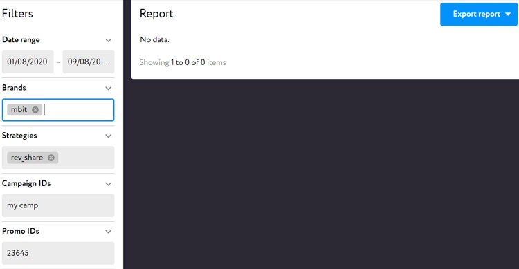 Вывод статистики по фильтрам